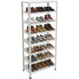 Ayyıldız Raf 43X93X200 cm 8 Katlı Modüler Çelik Raf Sistemi – Elektrostatik Fırın Boyalı Çok Amaçlı Depolama ve Ayakkabılık Rafı - Beyaz