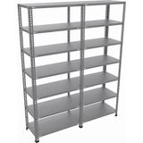 Ayyıldız Raf 59X186X200 cm Ikili Seri Bağlantılı 7 Katlı Modüler Çelik Raf Sistemi – Elektrostatik Fırın Boyalı Çok Amaçlı Depolama ve Ayakkabılık Rafı - Gri