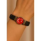Ayyıldız Türk Bayrak Figürlü Örme İp Bileklik | Unisex, Anlamlı Ve Ayarlanabilir Model