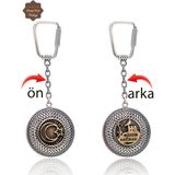 Ayyıldız ve Mardin Hatırası Çift Taraflı Oksitli Gümüş Telkari Anahtarlık 201025170