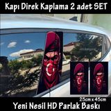 Ayyılıdz Özel Güvenlik Oto Kapı Sticker 2Li Sağ Sol Kapı Direk İçin Folyo Kaplama - Tuning Modifiye Görünüm