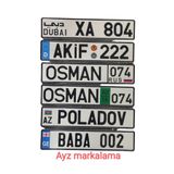 Ayz Aksesuar Dekor Plaka, Isimli Plaka, Cam Önü Plakası, Aksesuar Plaka, Beyaz Zemin Siyah Yazı, Lipa Nomre