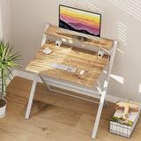Ayz Bodo Metal Ayaklı Laptop Masası, Katlanır Çalışma Masası, Raflı Masa, Katlanır Laptop Sehpası Atlantik Çam - YÜKSEKLİK 84 CM X GENİŞLİK 76 CMX DERİNLİK 50 CM