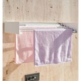 Ayz Design Kurutmalık Çamaşır Askısı - Duvara Monte, Katlanabilir Çamaşırlık - (Beyaz-70Cm) Belize Beyaz