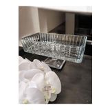 AYZ HOME Kesme Kristal Cam Baton Dikdörtgen Sunum Kase -Salata Kasesi