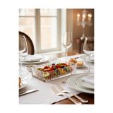AYZ HOME Lüks El İşçiliği Kesme Kristal Cam Dikdörtgen Meze ve Sunum, Salata Kasesi(12x24 cm)