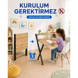 Ayz Katlanır Çocuk Çalışma Masası Raflı Laptop Masası Bilgisayar Masası Küçük Çalışma Masası Çocuk Öğrenci Ders Masası Dobo2 - Siyah - Ahşap