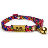 Ayz Markalama Gold Güvenlik Kilitli Kedi Tasması, Isimli Kedi Tasması, Kedi Isimlik, Kedi Künyesi, Safety Click Tasma, Sallanmayan Künye - Kırmızı