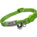 Ayz Markalama Güvenlik Kilitli Isimli Kedi Tasması, Isimlikli Kedi Tasması, Sallanmayan Kedi Künyesi, Safety Click Tasma - Açık Yeşil - Küçük Boy