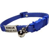 Ayz Markalama Güvenlik Kilitli Isimli Kedi Tasması, Isimlikli Kedi Tasması, Sallanmayan Kedi Künyesi, Safety Click Tasma - Mavi - Küçük Boy