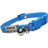 Ayz Markalama Güvenlik Kilitli Isimli Kedi Tasması, Isimlikli Kedi Tasması, Sallanmayan Kedi Künyesi, Safety Click Tasma - Turkuaz - Orta Boy