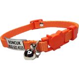 Ayz Markalama Güvenlik Kilitli Isimli Kedi Tasması, Isimlikli Kedi Tasması, Sallanmayan Kedi Künyesi, Safety Click Tasma - Turuncu - Orta Boy
