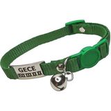Ayz Markalama Güvenlik Kilitli Isimli Kedi Tasması, Isimlikli Kedi Tasması, Sallanmayan Kedi Künyesi, Safety Click Tasma - Yeşil - Orta Boy