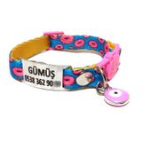 Ayz Markalama Güvenlik Kilitli İsimli Kedi Tasması Kedi Madalyon Donutlı
