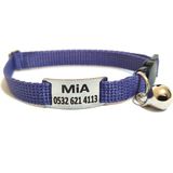 Ayz Markalama Güvenlik Kilitli Isimli Kedi Tasması, Sallanmayan Isimlik, Kedi Künyesi, Kedi Isimlik, Safety Click Tasma,köpek Tasması,köpek Isimlik - Küçük Boy - Lila