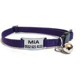 Ayz Markalama Güvenlik Kilitli Isimli Kedi Tasması, Sallanmayan Isimlik, Kedi Künyesi, Kedi Isimlik, Safety Click Tasma,köpek Tasması,köpek Isimlik - Orta Boy - Mor