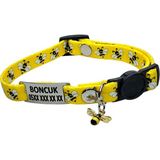 Ayz Markalama Güvenlik Kilitli Kedi Tasması, Isimli Kedi Tasması, Kedi Isimlik, Kedi Künyesi, Safety Click Tasma, Isme Özel Tasma - Sarı
