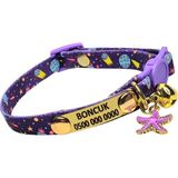 Ayz Markalama Güvenlik Kilitli Kedi Tasması, Isimli Kedi Tasması, Kedi Künyesi, Kedi Isimlik, Safety Click Tasma - Mor