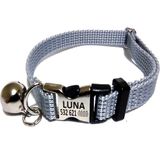 Ayz Markalama Metal Kilitli Kedi Tasması, Isimli Kedi Tasması, Kedi Isimlik, Kedi Künyesi, Isimli Köpek Tasması, Köpek Isimlik - Küçük Boy - Gri