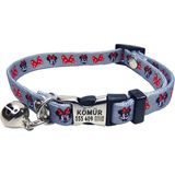 Ayz Markalama Metal Kilitli Kedi Tasması, Kedi Isimlik, Isimli Kedi Tasması, Isme Özel Tasma, Kedi Künyesi, Kedi Madalyon - Gri