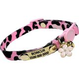 Ayz Markalama Sabit Künyeli Isimli Kedi Tasması, Güvenlik Kilitli Kedi Tasması, Isimli Kedi Tasması Zımbalı Model - Pembe