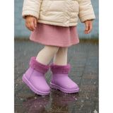 Ayz Su Geçirmez Plastik Içi Komple Kürklü Yağmur Çizmesi Ev Botu Ug - Lila