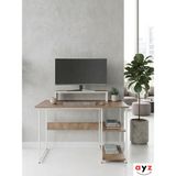 Ayz Vienna 2 Raflı Metal Ayak Çalışma Masası Laptop Masası Bilgisayar Masası 60X120CM Beyaz-Çam - Beyaz - Atlantik Çam - 120 x 60
