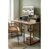 Ayz Vienna 2 Raflı Metal Ayak Çalışma Masası Laptop Masası Bilgisayar Masası 60X120CM Siyah Çam - 60 x 120 cm - Çam - Siyah