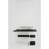 Ayz Vienna 60X120CM 2 Raflı Metal Ayak Çalışma Masası Laptop Masası Bilgisayar Masası Siyah-Beyaz - 60 x 120 cm - Siyah - Beyaz
