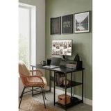Ayz Vienna 60X120CM 2 Raflı Metal Ayak Çalışma Masası Laptop Masası Bilgisayar Masası Siyah- Siyah - 60 x 120 cm