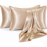 Ayza Dişil Mührü Saten Yastık Kılıfı 2 Adet (Gold Ipek) - Altın - 50x70 cm