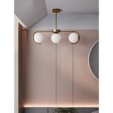 Ayza Modern Eskitme Metal Beyaz 3'lü Cam Küre Avize | Tavan Aydınlatma Avize Modeli - Eskitme - Beyaz