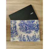 Ayza Stüdyo 15-16 inç Uyumlu Kapitone Pofuduk Laptop Kılıfı - Eski Zamanlar Mavi (41x31 cm)