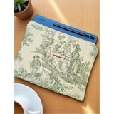 Ayza Stüdyo Ipad 10.2/10.9/11/12 Inç Air/pro Samsung Uyumlu Kapitone Tablet Kılıfı - Eski Zamanlar Yeşil 30X24CM
