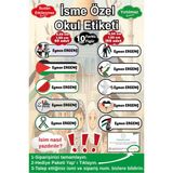 Ayza Tasarım İsme Özel Filistin Temalı Su Geçirmez Okul Etiketi Kişiye Özel Erkek Çocuk İsim Etiketi Kırtasiye - Çok Renkli