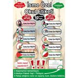 Ayza Tasarım İsme Özel Filistin Temalı Su Geçirmez Okul Etiketi Kişiye Özel Erkek Çocuk Isim Etiketi Kırtasiye İsim Etiketi - Çok Renkli