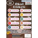 Ayza Tasarım Isme Özel Okul Etiketi Isim Etiketi Kalem Defter Etiketi Sticker Papatya Figürlü Isimli Etiket - Çok Renkli