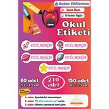 Ayza Tasarım Isme Özel Okul Etiketi Isim Etiketi Kalem Defter Etiketi Sticker Uzay Figürlü Kız Isimli Etiket - Çok Renkli