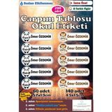 Ayza Tasarım Isme Özel Okul Etiketi Kalem Defter Etiketi Sticker Çocuk Çarpım Tablosu Figürlü Isim Etiketi - Çok Renkli