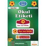 Ayza Tasarım Isme Özel Okul Etiketi Kalem Defter Etiketi Sticker Çocuk Futbol Sarı Kırmızı Figürlü Isim Etiketi - Çok Renkli