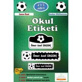 Ayza Tasarım Isme Özel Okul Etiketi Kalem Defter Etiketi Sticker Çocuk Futbol Siyah Beyaz Figürlü Isim Etiketi - Çok Renkli