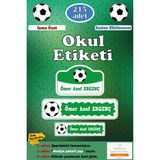 Ayza Tasarım Isme Özel Okul Etiketi Kalem Defter Etiketi Sticker Kız Çocuk Futbol Figürlü Isim Etiketi - Çok Renkli