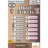 Ayza Tasarım Isme Özel Okul Etiketi Kalem Defter Etiketi Sticker Kız Çocuk Hayvanlar Figürlü Isim Etiketi - Çok Renkli