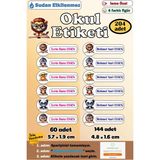 Ayza Tasarım Isme Özel Okul Etiketi Kalem Defter Etiketi Sticker Kız Erkek Çocuk Isim Etiketi - Çok Renkli