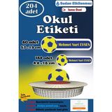 Ayza Tasarım Isme Özel Okul Etiketi Kalem Defter Etiketi Sticker Kız Erkek Çocuk Sarı Lacivert Isim Etiketi - Çok Renkli