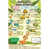 Ayza Tasarım İsme Özel Su Geçirmez Dinozor Okul Etiketi Sticker Kişiye Özel Çocuk Isim Etiketi Kırtasiye Malzeme İsim Etiketi - Çok Renkli