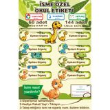 Ayza Tasarım İsme Özel Su Geçirmez Dinozor Okul Etiketi Sticker Kişiye Özel Çocuk İsim Etiketi Kırtasiye Malzeme