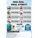 Ayza Tasarım İsme Özel Su Geçirmez Okul Etiketi Sticker Kişiye Özel Erkek Çocuk İsim Etiketi Kırtasiye Malzemeler