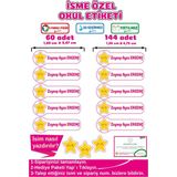 Ayza Tasarım İsme Özel Su Geçirmez Okul Etiketi Sticker Kişiye Özel Kız Çocuk Isim Etiketi Kırtasiye Malzemeleri İsim Etiketi - Çok Renkli