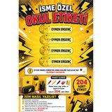 Ayza Tasarım Kalem Defter Kitap Etiketi İsim Etiketi Kişiye Özel Yapışkanlı Çocuk Okul Etiketi Kırtasiye ürünler